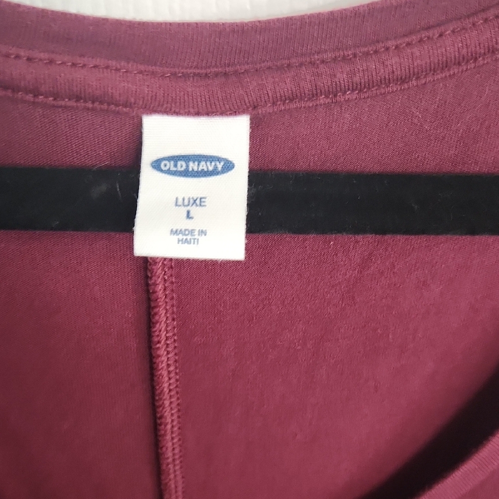 Old Navy Deep Red Luxe Scoop Neck Rank Top Size: L - Picture 5 of 6